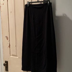 Long knit black pull on skirt